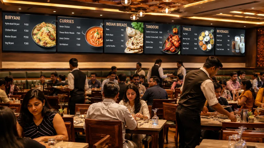 Swift Signage digital menu on TV